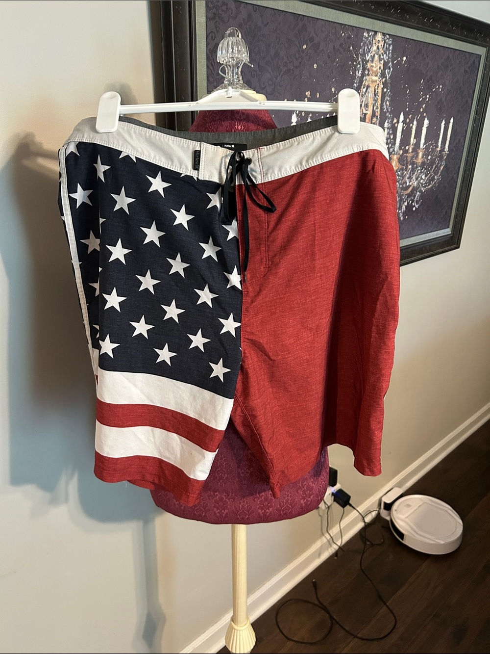 Men's American Flag Swim Shorts - Red/Blue